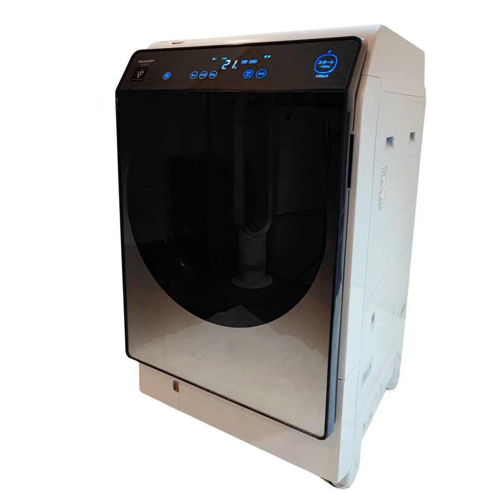 2023 SHARP ES-W113-SL Front Load Washer Dryer (11kg/6kg) | Auto Detergent + Plasmacluster | Left-Hinge Used / Good Condition