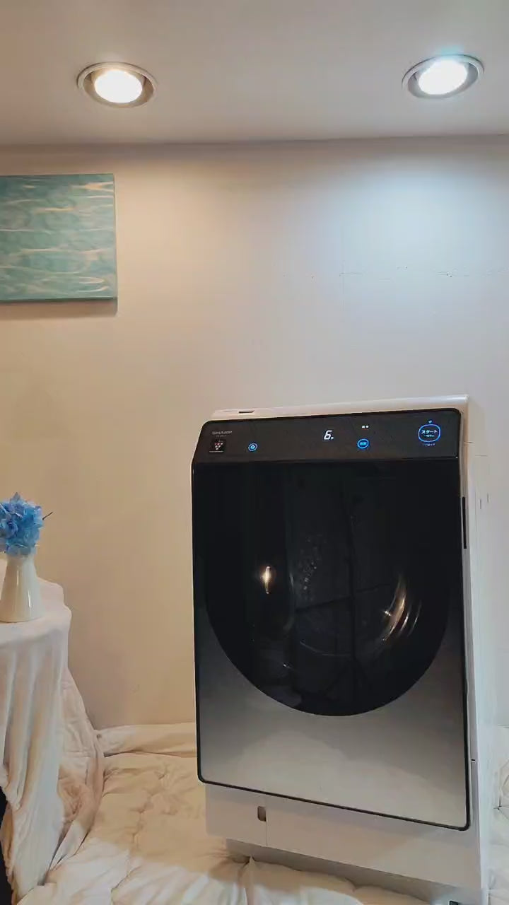 2023 SHARP ES-W113-SL Front Load Washer Dryer (11kg/6kg) | Auto Detergent + Plasmacluster | Left-Hinge Used / Good Condition